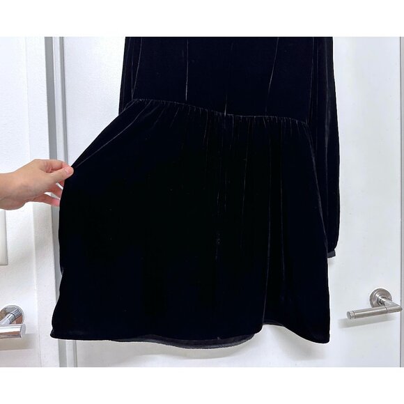 Saloni Camille Rainbow Crystal Bow Liquid Velvet Mini Dress Black US 10 - Picture 11 of 16